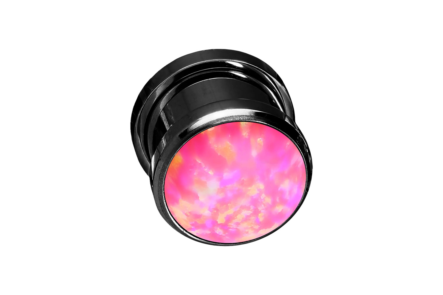 Chirurgenstahl Plug SYNTHETISCHER OPAL ++SALE++ von Piercingline